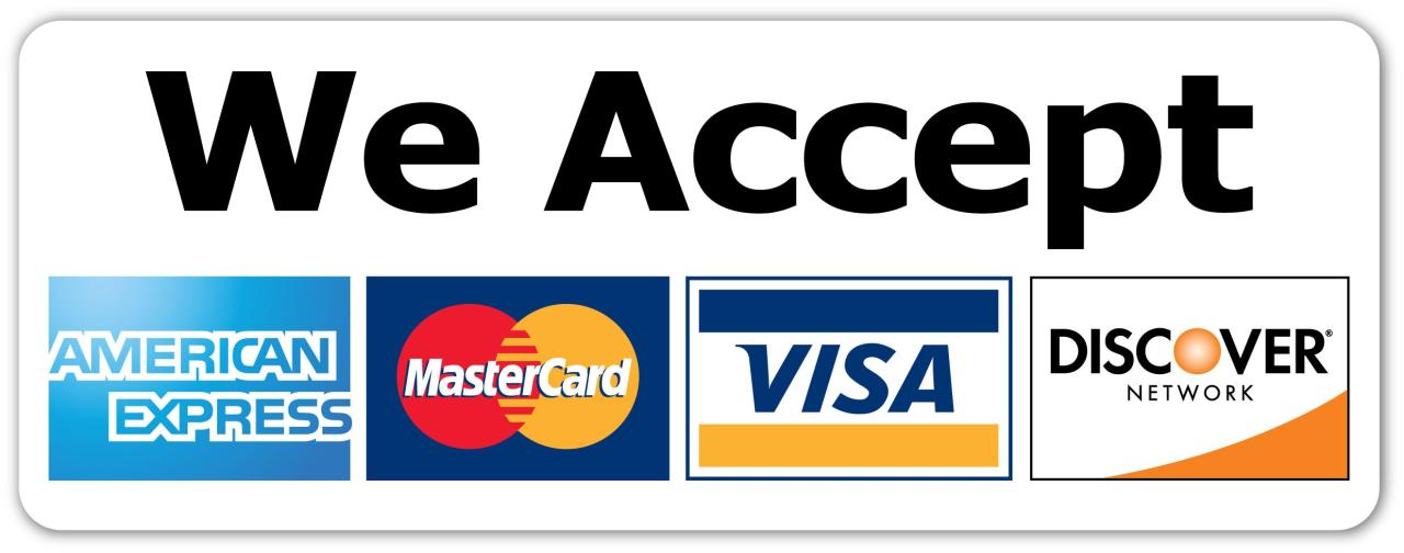 Credit debit accept cards card payment stickers