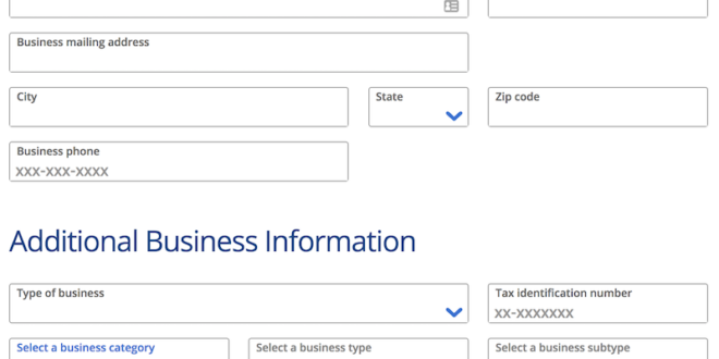 Application for a business credit card