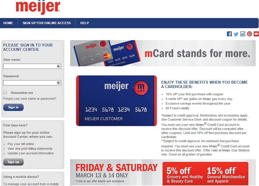 Meijer credit card apply