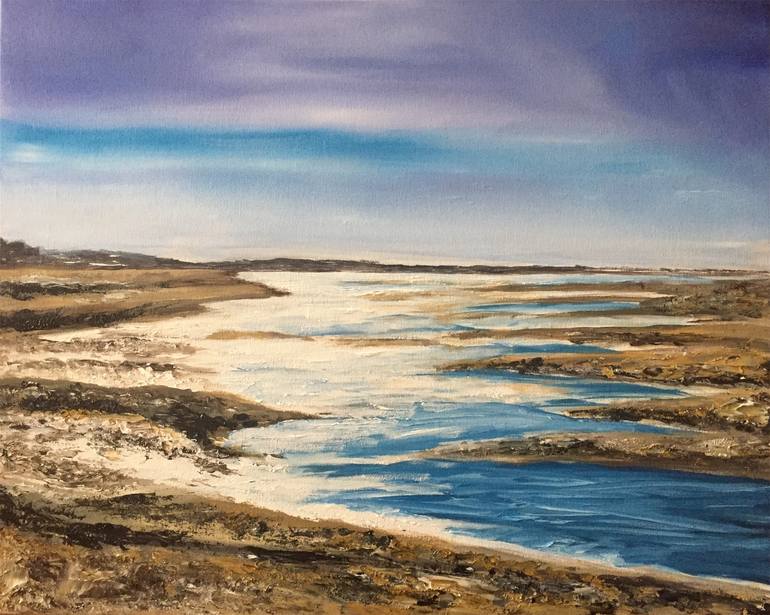 Norfolk Coastal Art, Snettisham Beach on Norfolk Coast By Robert Petcher