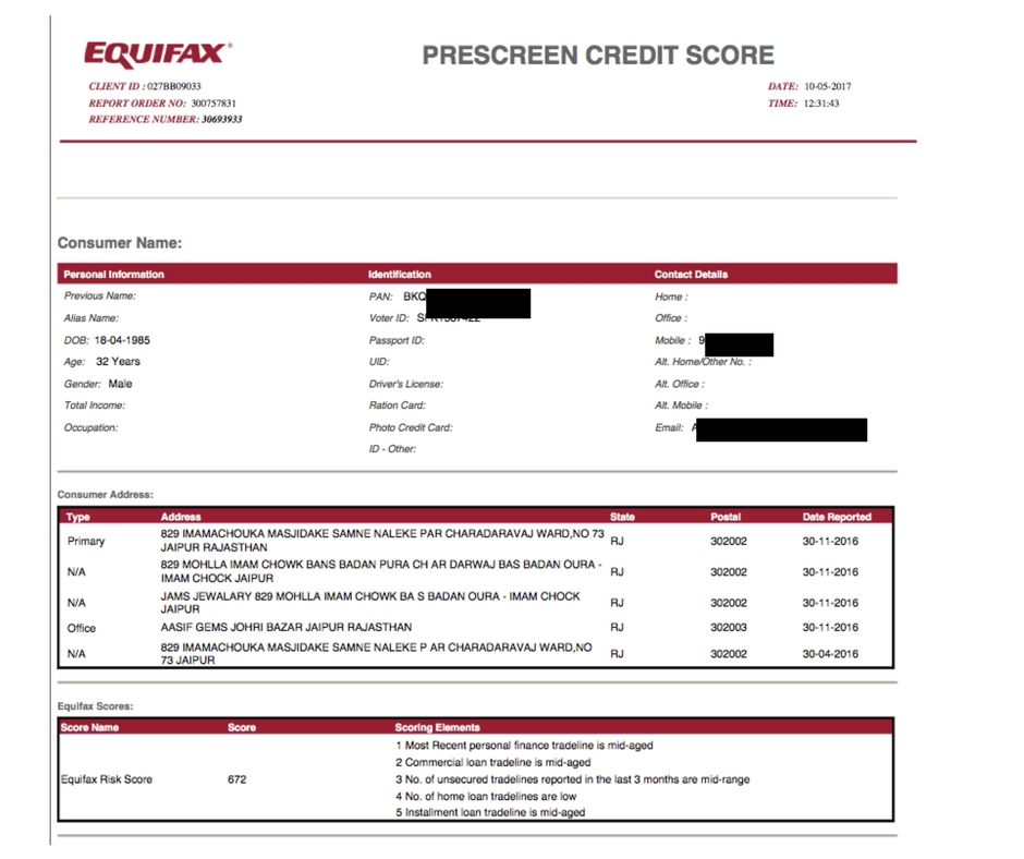 Update equifax business credit report