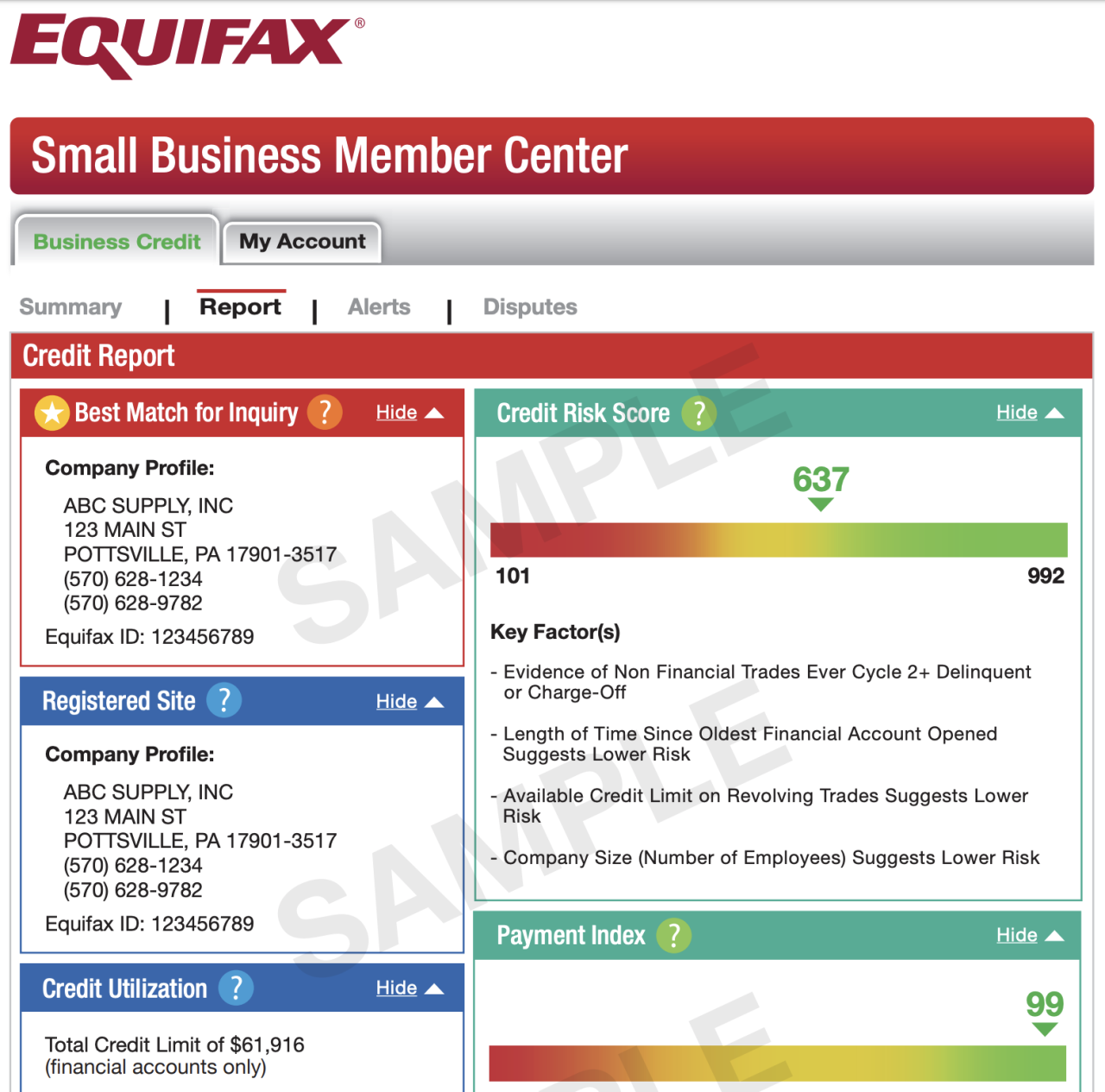 Credit report business order score commercial plus paying instead cmi logged receive wish bill must current if now