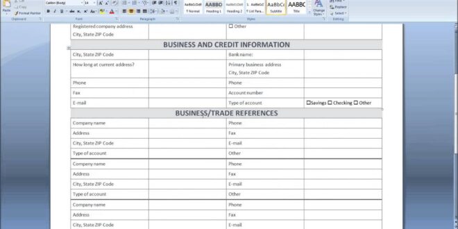 Staples credit application for business