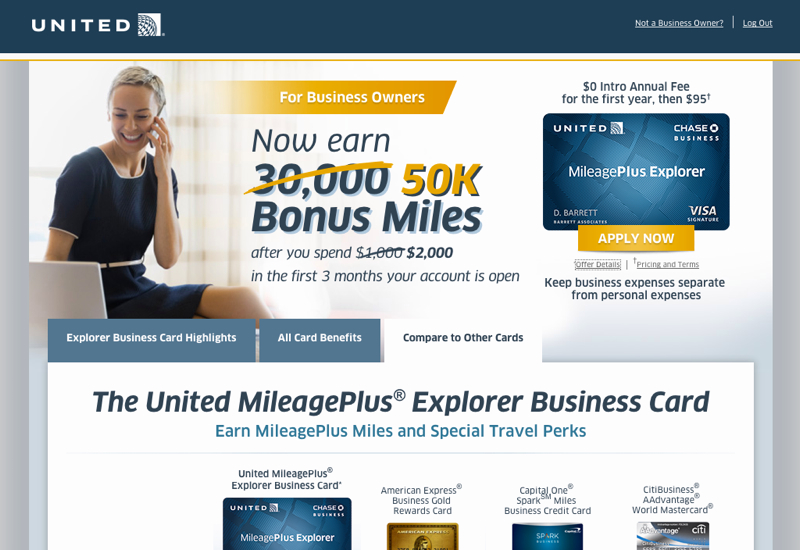 United airline business credit card